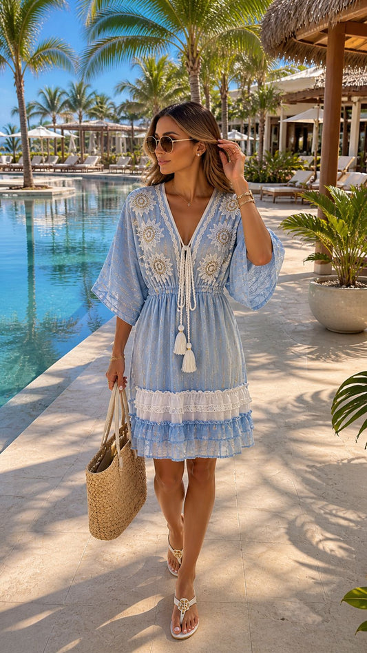 Baby blue dress