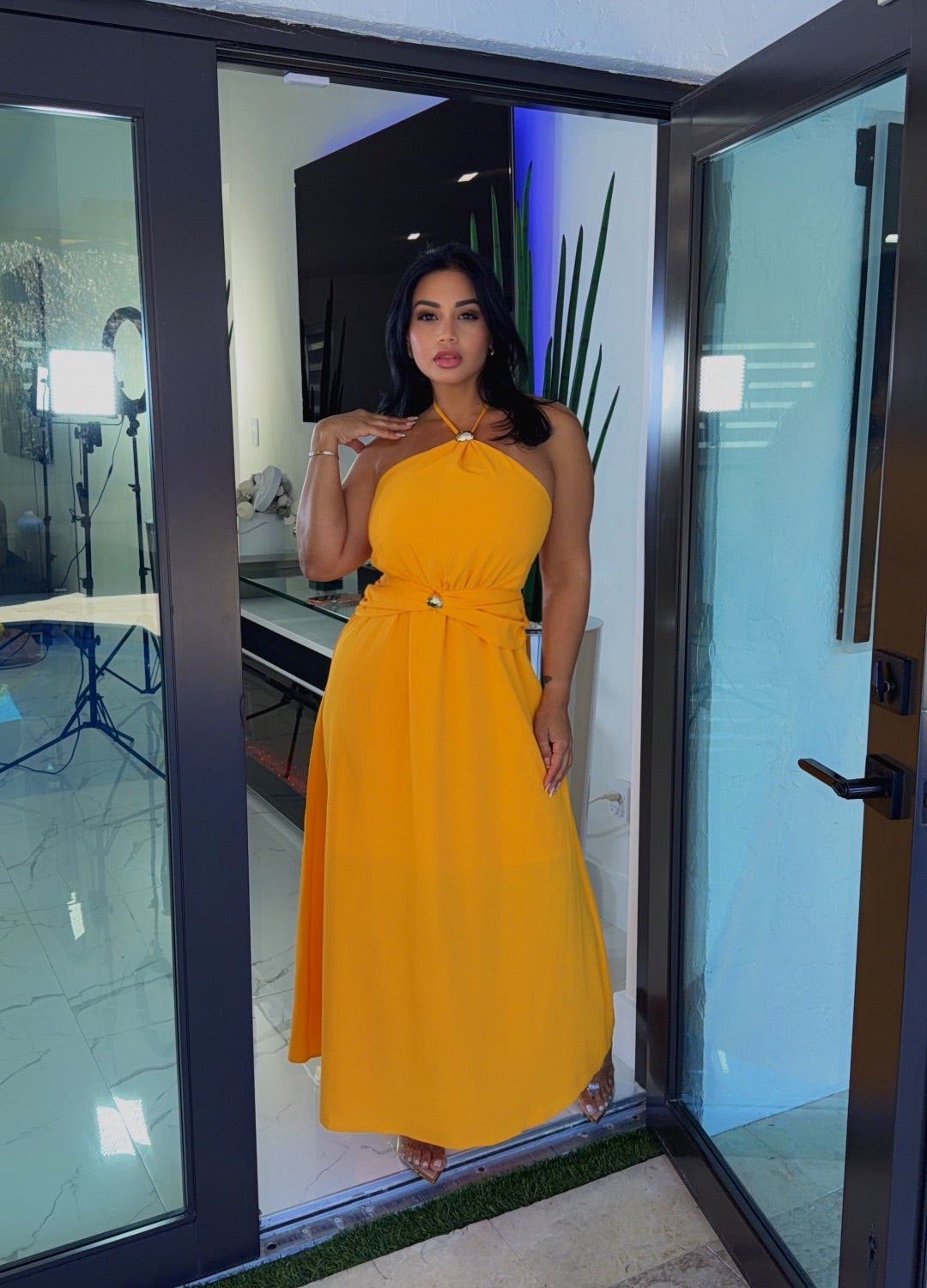 Yellow mango dress