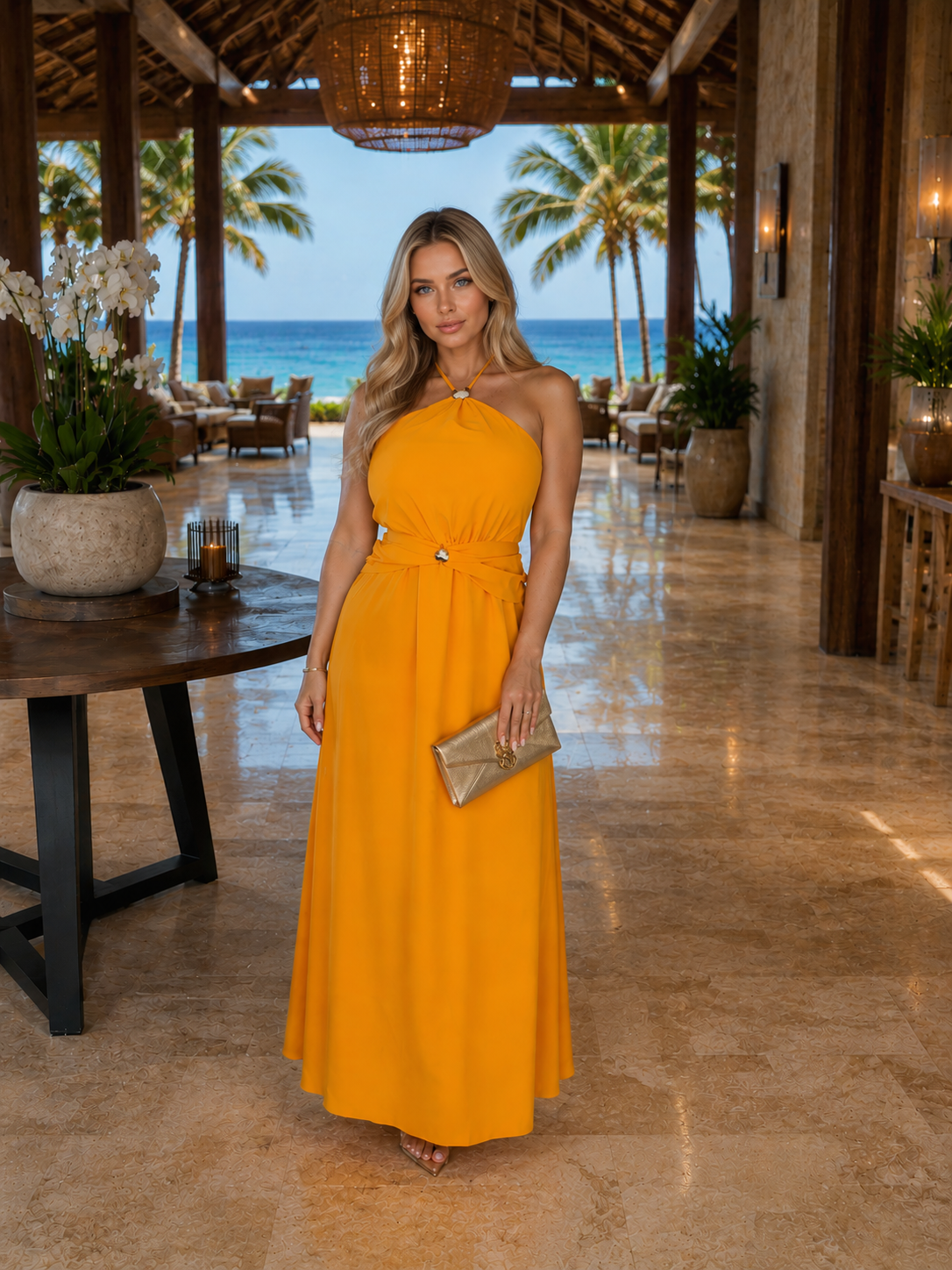Yellow mango dress